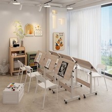 드로잉 드로잉테이블 테이블 이젤 책상 원목 작업대 미술 그림, P. 1158 접이식 6040 목재 무늬