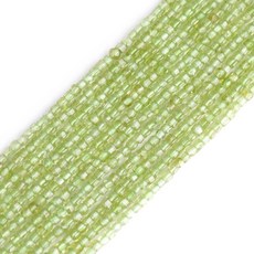 GEM-InSIDE 사이드 4mm 면 큐브 내추럴 블루 레인보우 래브라도라이트 원석 스페이서 비즈 차크라 주얼리 제작 비즈 성인용 벌크 38.1cm15인치, 2.5mm, 그린 페리도트