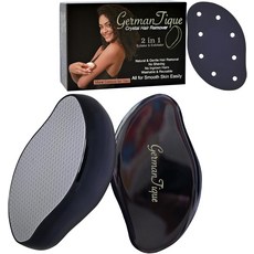 제르만티크 크리스탈 헤어 지우개 내추럴 리무버 면도기 없이 재사용 가능한 무통 나노 유리 제모 장치 부드러운 실키 피부를 위한 젠틀 에필레이터 및 각질 제거기블랙, Black