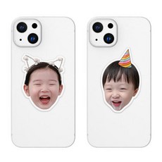 위드코코 (1+1) 강아지 고양이 사진 아기 얼굴 제작 핑거 스마트 톡 홀더 아크릴, 2개, 1명만