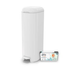 Diaper Genie不鏽鋼EZ雙重鎖臭尿布處理器 易撕袋型，雙重鎖臭，輕鬆更換，不鏽鋼材質，加拿大品牌, 白色, 50L
