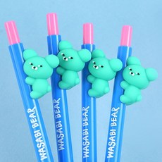 핑크풋 와사비베어 피규어 노크식 중성펜 0.5mm, 1개