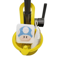 쿠위시 음식물 거름망 싱크대 음식물 거치대 수세미 거치대 고급망사수세미 증정, 1개, 엘로우