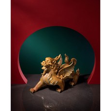 銅作TUMZUO 威猛貔貅(招財橙)(富貴綠) 全黃銅手工打造 銅雕 居家裝飾 收藏 送禮 擺設, 威猛貔貅(招財橙)