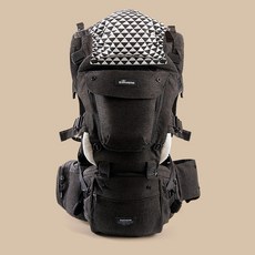 SUNVENO 嬰兒腰凳揹帶 多功能四季款, 黑色