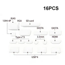 HDMI RJ45 인터페이스 방수 커버 스토퍼 타입 C 노트북 USB, 08 16pcs White