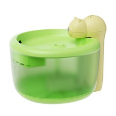 艾爾發寵物 AIWO 艾窩 小熊/小蜜蜂寵物無線飲水機 自動飲水器 四層過濾芯 2.2L, 1個, 小熊款 綠色, 綠色