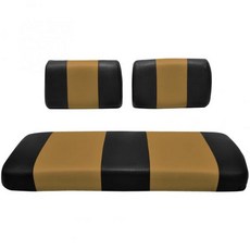 야마하 G-2/G-9 골프카트용 시트 커버 교체 - 전면 벤치 프리미엄 마린 비닐 5개 패널 스티칭 스테이플로 고정하는 설치 방식 투톤 골프카트 화이트, 검정 & 황갈색