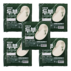 [정담두부집] 옛날맛 그대로 100% 국산콩 수제두부, 300g, 5개