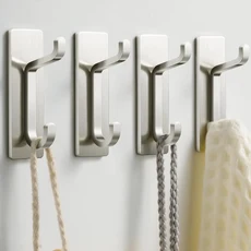 자가 접착식 후크 매우 강력하고 접착력이 뛰어나며 최대 6KG까지 걸 수 헤비 듀티 스티커형 못 없이, 04 Sliver