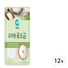 청정원 요리용 꽃소금, 1kg, 12개