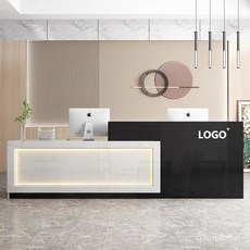 吧臺收銀臺簡約現代公司前臺接待臺商用小型服裝店美容院櫃臺, 亮光烤漆專拍（聯繫客服備註顏色方向）,240x60x100, 1個