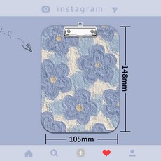 藍色碎花A4夾板寫字墊板，亞克力文件夾便籤試卷墊板，A5/A6學習文具, 1個, A6板夾（K2875-油畫藍色花朵）