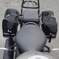 혼다 CM300/CM500 레벨 사이드백 방수 사이드백 캔버스백 탈부착 사이드백 커스텀 모터사이클, 07. 블랙 가죽 가방(쌍)