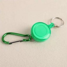 高回彈伸縮鋼絲繩鑰匙扣 易拉扣 便攜鑰匙鏈 證件鏈 防盜防丟, 1個, 塑膠拉線鑰匙扣（顏色隨機)