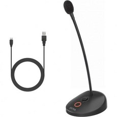 BOYA USB 마이크 LED 표시등이 있는 구스넥 음소거 버튼 게인 조정 화상 회의용 BY-GM12, GM12