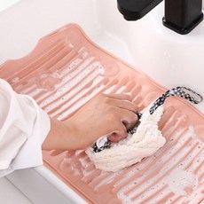 여행용 실리콘 미니 빨래판 소형 손빨래 1p 여행용빨래판 애벌빨래 미니빨래판, 핑크