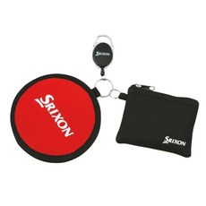 던롭 스릭슨 포켓형 골프공타월 골프볼 클리너+ 골프티 미니 파우치 세트, 레드, 1개