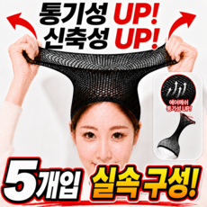 대용량 가발망사머리망 고탄력 우수한 통기성 (짹짹몰), 5개, 블랙