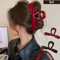 1+1 리본 올림머리 헤어 집게핀 올림머리 집게핀 13cm