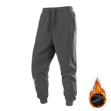 유니섹스 바지 두꺼운 CHRLCK 겨울 스포츠 플리스 조깅 팬츠 스웨트팬츠 캐주얼 남성용 타이트 따뜻한 러닝 스웨트, M, Dark Gray