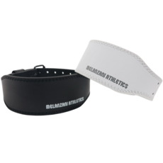 멜란자니 레터링 리프팅 가죽 헬스 벨트, 700g, 화이트