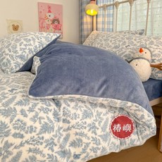 【椿嶼】冬季加厚牛奶絨被套單三套加絨可機洗被罩冬天毛絨被單四套, 草莓軟心---限時優惠,150x200cm單件被套---限時優惠
