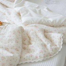 송화침장 부드러운 이중거즈 면 잔꽃 모달 시원한 냉감 차렵 여름이불