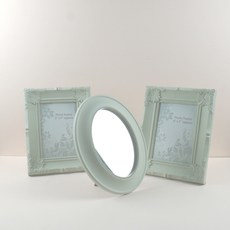 아이보리 원형 인테리어 액자와 화장대 거울 set