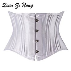 허리코르셋 뱃살 몸통 고딕 모래 슬리밍 언더버스트 짧은 코르셋 똥배보정속옷, B. 이중 강철 뼈 흰색, D. L, E. XL