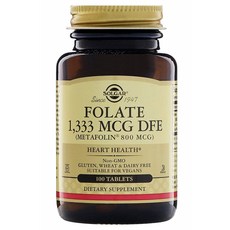 [정품 미국 배송] 솔가 엽산 메타포린 1333mcg 100정 (타블렛) Solgar Folate 100tabs 엽산 임산부 영양제, 1세트
