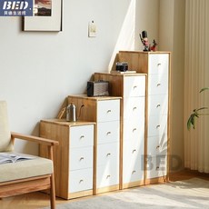 夾縫櫃床邊櫃25/30/35cm實木夾縫收納櫃床頭窄邊櫃多層抽屜式置物櫃沙發縫隙櫃實木夾縫櫃縫隙櫃, 35CM寬 原木白【進口橡膠木】,5層, 1個