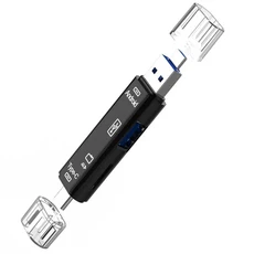 5In 1 다기능 OTG 마이크로 리더 플래시 드라이브 스마트 메모리 카드 유형 C USB 2.0 SD 어댑터, 01 B-Black