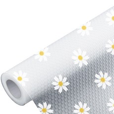 EVA小雛菊櫥櫃墊 單捲 食品級廚房防水防油貼 衣櫃防潮墊 防蟲墊 6289, 1個, 透明色系