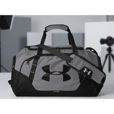[언더아머_스포츠] 운동가방 언디나이어블 3.0 스몰 더플백 축구 농구 헬스 스포츠 가방 생활방수 TM1300214 그레이 (49*26*23), 1개