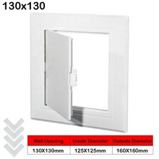 Mew 흰색 액세스 패널 도어 플라스틱 자체 접착 검사 구멍 힌지 해치 벽 천장, 130x130mm