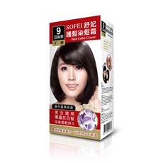 舒妃植物護髮染髮霜 溫和遮蓋白髮 DIY染髮首選, 1個, 9號亞麻黑, 亞麻黑