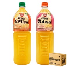 [한번에먹자] 1.5L 과즙음료 혼합세트 / 데일리 오렌지 망고 + 데일리 망고 복숭아 / 각1개씩 총2페트