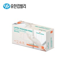 유한킴벌리 라텍스장갑 100매 파우더프리 의료용 식품용 위생, 아이보리, M, 1개