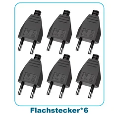 6pc EU 유럽 2핀 남성 플러그 AC 전원 소켓 어댑터 드라이버 없음 110V250V 재배선 가능 연장 코드 커넥터, 6pcs Black, 110~250V, 검정색
