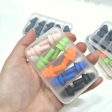 실리콘 귀마개 5개입 1세트 수험생 소음 방지 차단 수면용 수영 케이스 포함