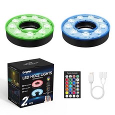 KINGTOP 충전식 LED 골프 홀 라이트 - 방수 초점 조명 렌즈 리모컨 컨트롤러 뒷마당 야간 골프 연습 퍼팅 그린 캠핑 야외 파티에 적합 C-1팩