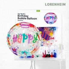 로렌하임 파티클럽 버블풍선 50cm 투명 1개입 생일 파티 벌룬 풍선막대