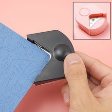 1+1 종이 모서리 재단 원형 펀치 라운드 라운드 모서리 테두리 코너 칼 커터, 원형검정+원형핑크