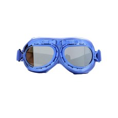 CRG Sports 빈티지 에이비에이터 파일럿 스타일 오토바이 크루저 스쿠터 고글 T08 T08BCB - 페어런트, 블루 실버