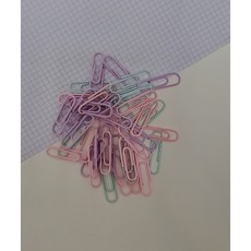 색깔클립 파스텔톤클립 기본클립 핑크클립 보라클립 민트클립, 40개입