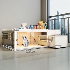 貓別墅貓廁所一體貓屋家用室內貓窩貓籠子大空間貓咪新型貓櫃, 1個, 大單層【107*47*37】平層大空間