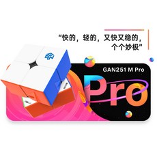 魔方屋 淦源 Gan251M Pro Leap 磁力二階魔方，輕量化專業調校，順暢穩定高容錯，益智玩具首選, 1個, 251M Pro磁力 含替換彈簧
