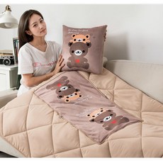 2 in 1 쿠션 담요 자동차 소파 허리 던지기 베개 담요 퀼트 에어 컨디셔닝 담요 접이식 패치 워크 이불 담요, 사계절, 라지