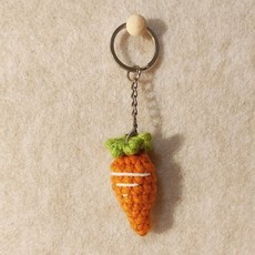 수공예 딸기 당근 키링 뜨개 과일 장식 귀여운 여성 선물 가방걸이